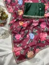 Aarna Chinon Digital With Embroidery And Daimond Work Saree Online Wholesale